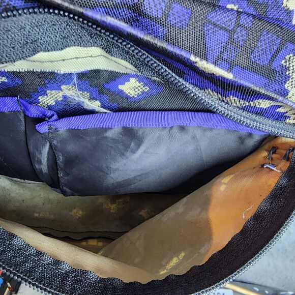 JanSport Big Student Backpack Navy Purple Black Aztec Pattern School Play Bag - Picture 8 of 8